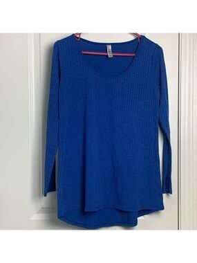 Lularoe XS blue ribbed long-sleeved T-Shirt